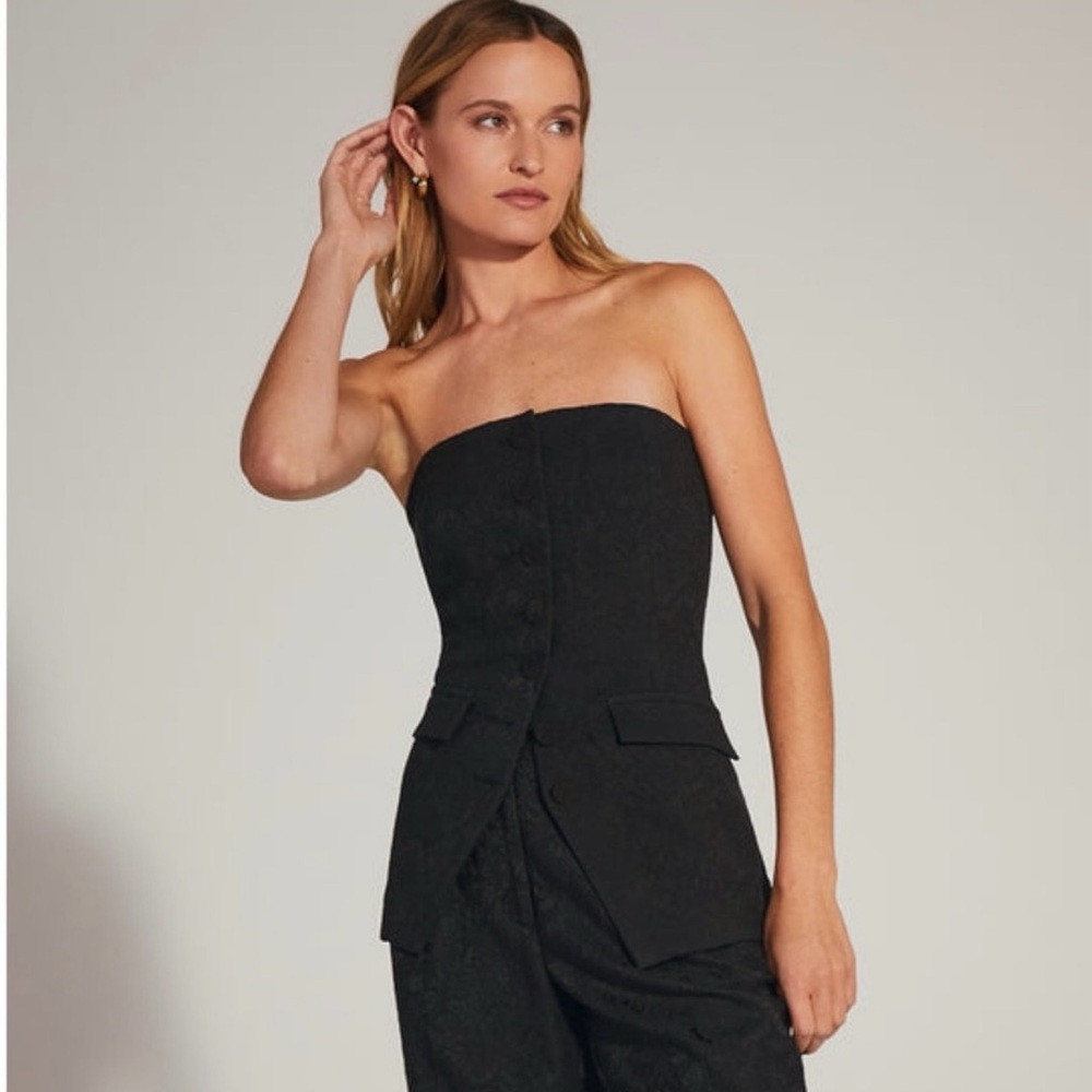 NWT Favorite Daughter Phoebe Bustier, Buono Notte (Black Jacquard), size 4